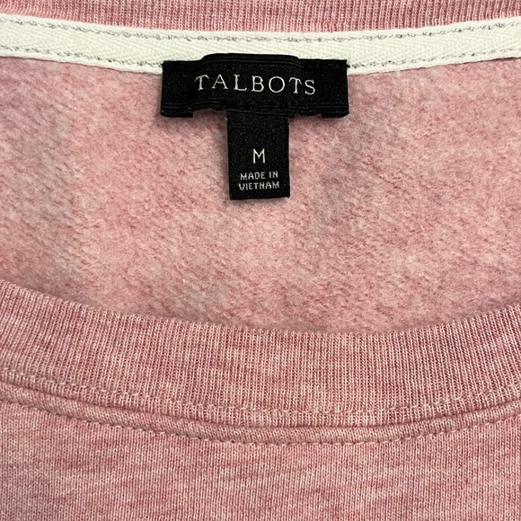 ❄️🩷 Talbots Embroidered Snowflake Sweatshirt | Heathered Pink | Size M - Picture 5 of 7